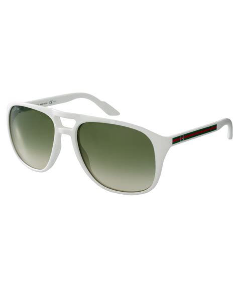 white aviator sunglasses gucci|gucci sunglasses men aviator.